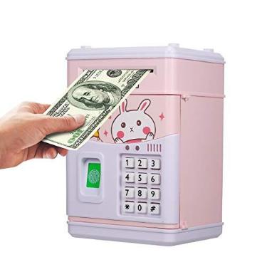 Imagem de Cofrinho eletrônico com senha, cofre para moedas, rolagem automática, caixa de economia de dinheiro, lata de moedas com música, brinquedo perfeito para presente para meni e meninas