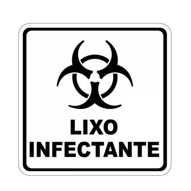 Imagem de Adesivo Lixo Infectante 1 Unidade 15Cmx15Cm Branco