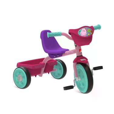 Imagem de Triciclo Infantil Bandy com Assento Regulável e Encosto Alto Rosa Brinquedos Bandeirante com Cestinha