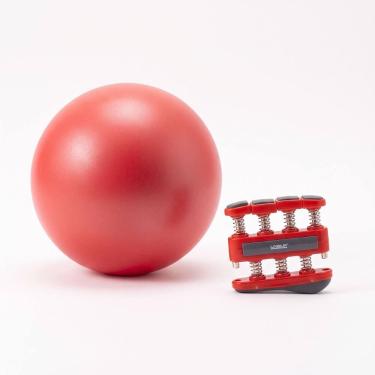 Imagem de Kit Overball 25cm Inflável Mini Bola Hand Grip Vermelho Liveup - Parce