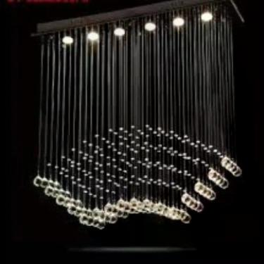 Imagem de Lustre Para Sala, Quarto, Sala De Jantar, Em Cristal K9 Base 18x100 90cm
