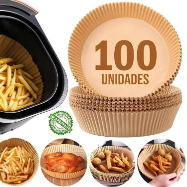 Imagem de kit 100un Forro Descartável Forma Para Air Fryer antiaderente - ZEM