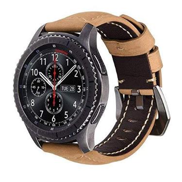 Imagem de Pulseira de Couro BK para Samsung Galaxy Watch 46mm - Gear S3 Frontier - Gear S3 Classic - Caqui - Marca Ltimports