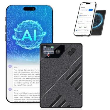 Imagem de 64 GB Gravador de Voz Digital Pequeno com Transcrição de Voz em Texto Ia, Gravador de Áudio com AI, Transcrição e Resumo com Tecnologia de AI, Pode Ser Traduzido em 256 Idiomas, com Bluetooth