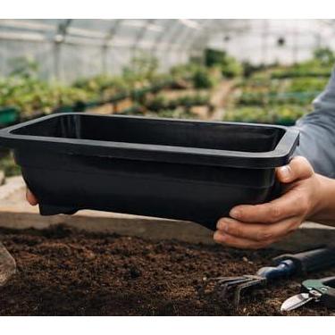 Imagem de Kit 30 Vasos Retangular Para Bonsai e Arranjos de Plantas Pequenas de 3 Litros na Cor Preta