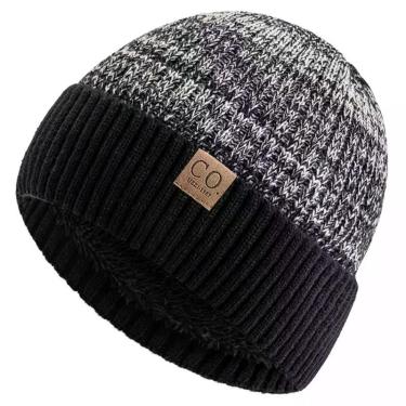 Imagem de Gorro De Inverno Unissex Forrado Com Pelúcia, Quente, Bicolor, Tricota