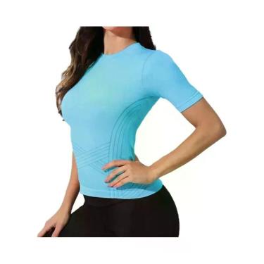 Imagem de Camiseta Esportiva Feminina Slimming Respirável De Manga Curta Para Yo