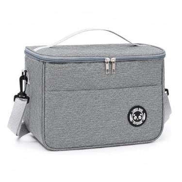 Imagem de Bolsa Térmica Lancheira com Alça e Bolso Lateral, Cinza