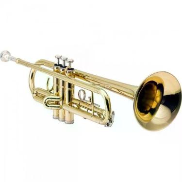 Imagem de Trompete HTR-300L com Afinação em Bb Laqueado e Ajustes Manuais Dourado Harmonics