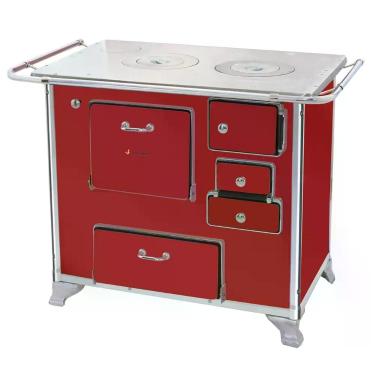 Imagem de Fogão a Lenha Gabinete Número 02 4 Bocas para Cozinha Venâncio FL2GCX-28981 Chapa Ferro Fundido Vermelho Intenso