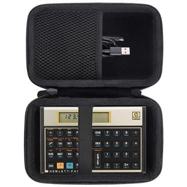 Imagem de JINMEI Estojo rígido de EVA compatível com HP 12C/HP 12CP caixa de armazenamento para calculadora financeira