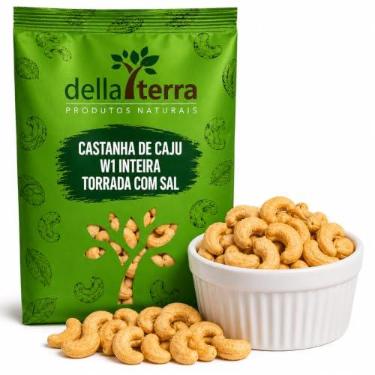 Imagem de Castanha De Caju W1 Inteira Torrada Com Sal 1Kg Della Terra