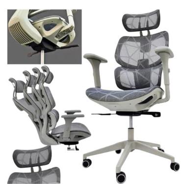Imagem de Cadeira Gamer Giratória, Ergonômica Confortável, Estilo Presidente, para Escritório, Gamer, Estudo. Cor Cinza