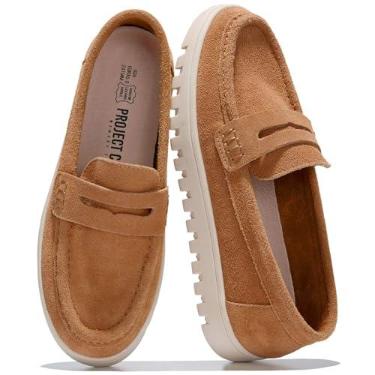 Imagem de Project Cloud Mocassins Femininos De Couro Legítimo - Sapatos De Trabalho Antiderrapantes Calçados Femininos Com Palmilha De Espuma De Memória - Sapatos Leves E Flexíveis Para Todas As Estações (Fil