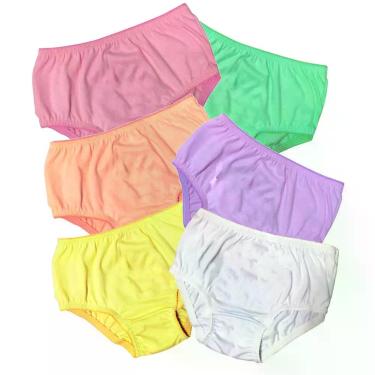 Imagem de Kit 10 Calcinhas Infantil 100% Algodão Fundo Forrado Confortável Cores