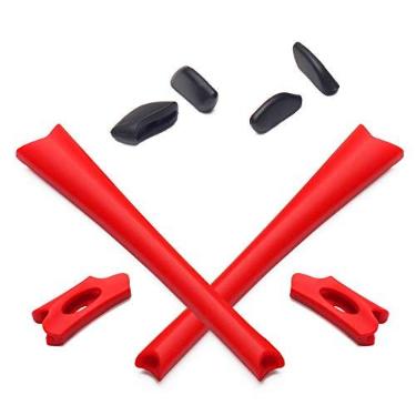 Imagem de Mryok Kits de substituição de fones de ouvido para óculos de sol Oakley Flak Jacket/Flak Jacket XLJ/Flak Jacket Asian Fit - Vermelho