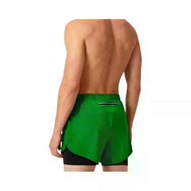 Imagem de Shorts De Treino Masculinos 2 Em 1 De Secagem Rápida Para Corrida E Fi