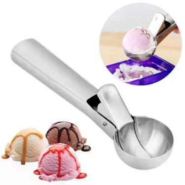 Imagem de Pegador Colher Sorvete Profissional em Aço Inox Borda Afiada e Ergonômico para Uso Comercial Inox Vipshop