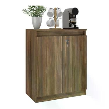 Imagem de Aparador Buffet 60cm 2 Portas Com Chave Multimóveis CR50099 Nogal