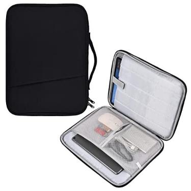 Imagem de Bolsa para tablet de 12 a 12,9 polegadas para Samsung Galaxy Tab S8 + 2022/S7+/S7+ Plus/S7 FE 2021, iPad Pro M1 2021/iPad Pro 4 3 2 1 2020-2015/Microsoft Surface Go 2 12,4 polegadas Estojo de transporte Pro 8 e-preto