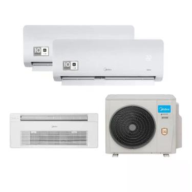 Imagem de Ar Condicionado Tri Split Midea 27000 BTUs (HW 09K+09K + K7 1V 18K) Quente e Frio Inverter 220V R410A (38MBMTA27M5)