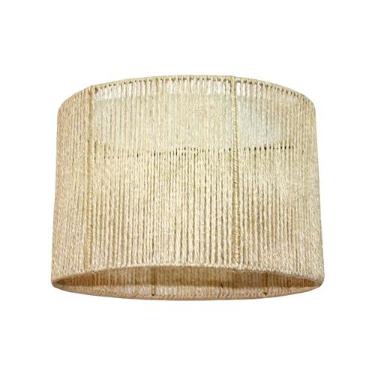 Imagem de Cúpula de Sisal para Luminária lustre de Teto ou para Abajur de Mesa ou Tripé - Cilindrica - Tam.: 40cm x 25cm (Branco)