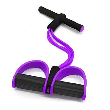 Imagem de Extensor Para Exercicio Fisico Elastico Ginastica Academia resistência 4 tubos Roxo