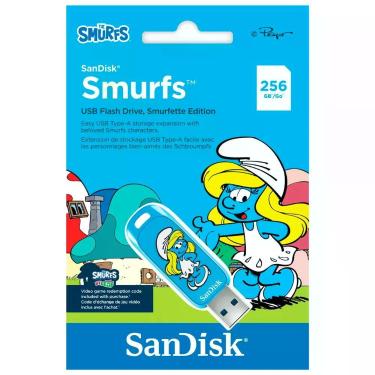 Imagem de Pendrive Sandisk Smurfs SDCZIS-256G-G46 256GB USB 3.2 130MB-s Azul