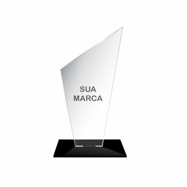 Imagem de Troféu Acrílico Sem Personalização Liso 15cm Trapézio 1 Und - OC Shop