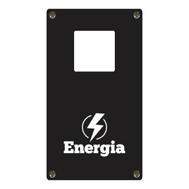 Imagem de Tampa Padrão de Energia e Água em Alumínio c/Gravação a Laser Pronto p/Instalar c/Acabamento Monofásico Trifásico (Trifásico - Preto)