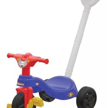 Imagem de Pais & Filhos - Triciclo Fast com Empurrador, Azul, Medio