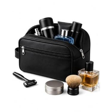 Imagem de Necessaire Masculina Organizador Mala Couro (Preto)