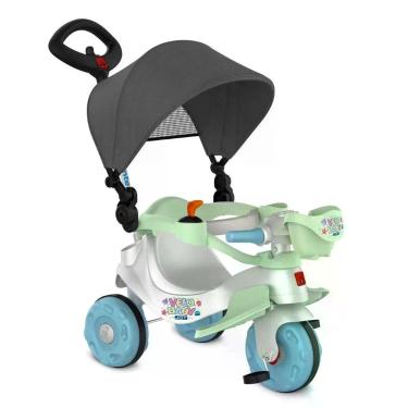 Imagem de Triciclo Velobaby Joy com Capota Passeio e Pedal Azul Bandeirante
