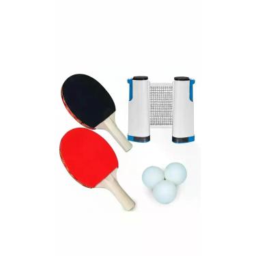 Imagem de Kit Ping Pong: 2 Raquetes, Rede Retrátil, 3 Bolas - Congratulations St