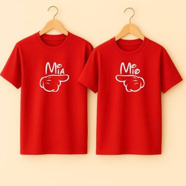 Imagem de Camiseta Algodão Unissex Estampa Mio Mia Lindo Carinho Afeto Amor Nova
