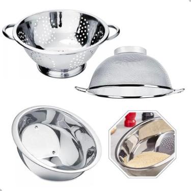 Imagem de Kit Escorredor de Macarrão, Arroz e Multiuso