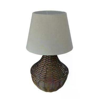Imagem de Abajur De Mesa Junco Avelã Cúpula Bege
