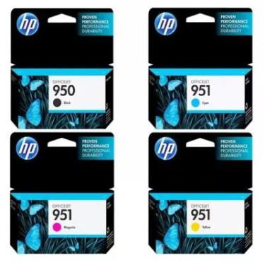 Imagem de Cartucho De Tinta Hp 950 Preto E Hp 951 Kit 3 Cores Magenta, Ciano, Amarelo | 8610 8620 8100 8600 Plus 8630