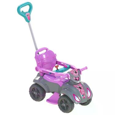 Imagem de Quadriciclo Infantil Baby Spyder Girl Com Haste Guia E Proteção Lateral Segurança E Diversão Rosa