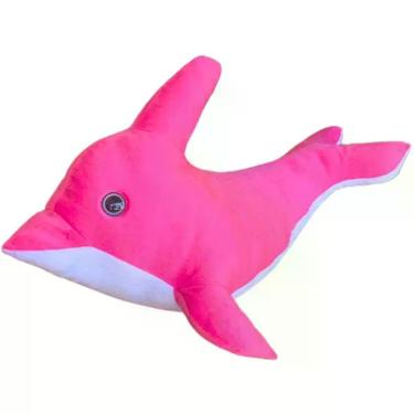 Imagem de Golfinho de Pelúcia Rosa 58 cm Antialérgico - Mirante Brasil