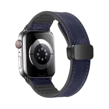 Imagem de Pulseira De Couro Magnética Para Apple Watch De 49mm 44 45 42mm 40 46 