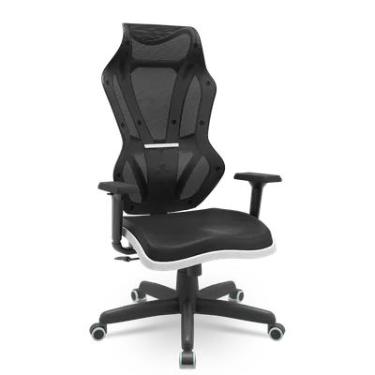 Imagem de Cadeira Escritório E Gamer Vizon Dz Plaxmetal Relaxsystem Preta/branco
