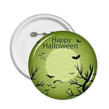 Imagem de Broche de Halloween com árvore verde Happy Ghost Fear Halloween Emblema de decoração 5 peças