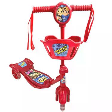 Imagem de Patinete Infantil Corajosos Em Ação Musical Com Luz De Led, Cesta E 3 Rodas
