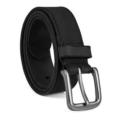 Imagem de Timberland Cinto masculino de couro com fivela clássica de 35 mm para jeans, Preto, 46