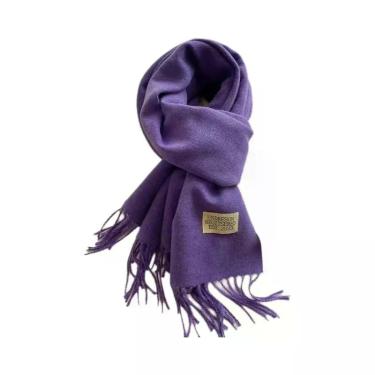 Imagem de Cachecol Feminino De Caxemira Quente Para Inverno, Estilo Coreano, Tri