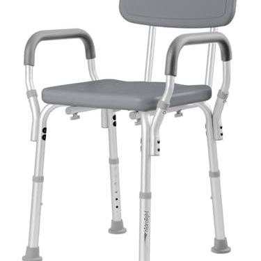 Imagem de Banco Cadeira para Banho com Encosto e Apoio de Braços até 130kg Hidrolight