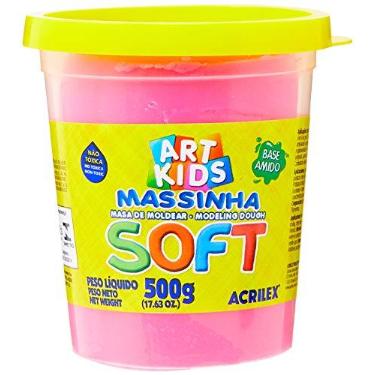 Imagem de Acrilex Soft Massa de Modelar, Rosa (Maravilha), 500 g