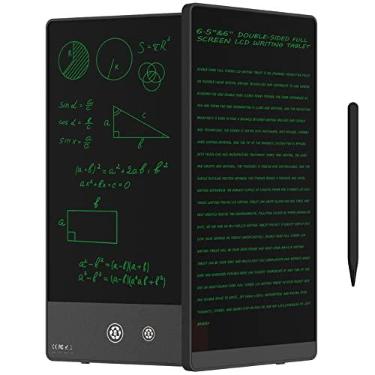 Imagem de Ksequ Tablet de escrita LCD - Tablet de escrita LCD de tela dupla face para crianças e adultos, bloco de desenho eletrônico, mini bloco de notas digital portátil para escola, escritório, casa, apagável, reutilizável (16,5 e 15 cm)