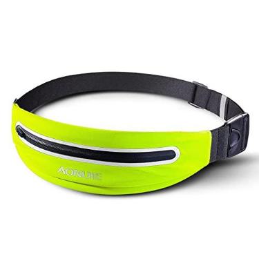 Imagem de Cinto de cintura de corrida ajustável bolsa de cintura fina masculina feminina à prova d'água pochete para viagem maratona jogging suporte de telefone de 6 polegadas, verde, cintura: 60